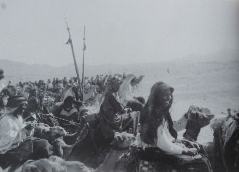 An indisputably great photo by Lawrence of the Arab army on the march