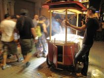 Chestnut seller to the protestors, on Istiklal St. on 1 June.
