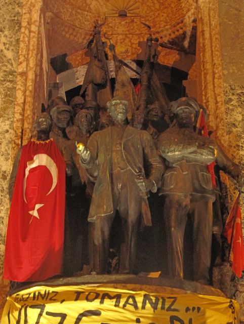And to end with - the statue of Ataturk on Taksim square, holding a lemon to help him deal with the tear gas