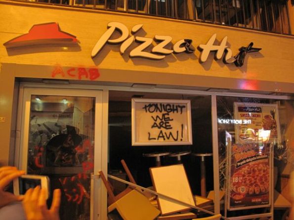 About a dozen shops had their fronts or display windows broken; remarkably few - I only saw one - had been seriously looted (the one belonging to the mayor of Istanbul)