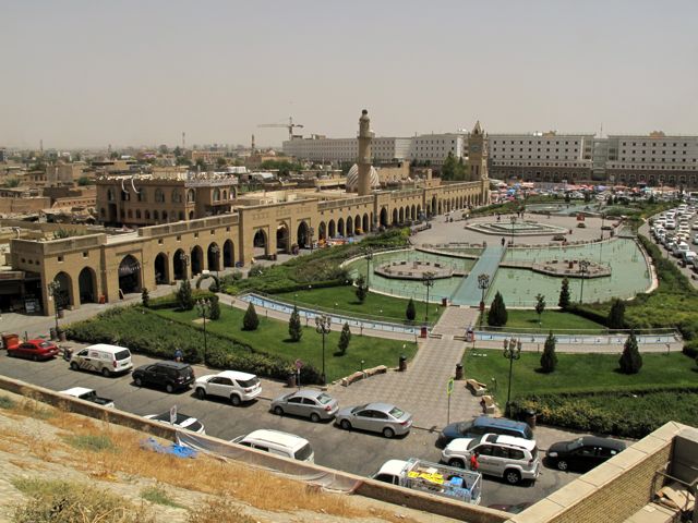 The renovated main square of Erbil, capital of the Iraqi Kurds Kurdistan Regional Government 