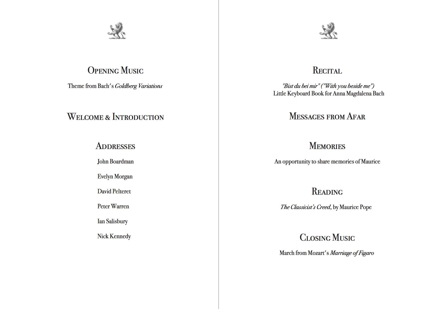 Dad-Order of Service